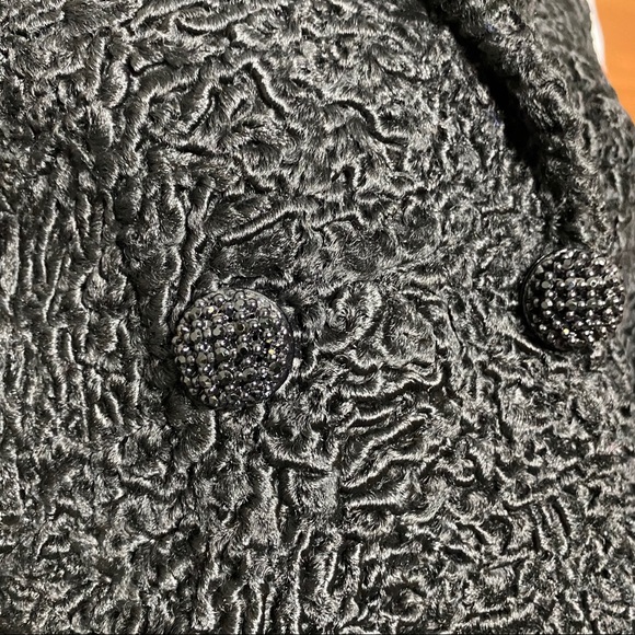 Revillon Black Curly Persian Lamb Fur Coat - Picture 5 of 13